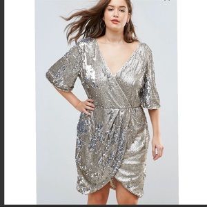 ASOS Plus Wrapover Sequin Dress